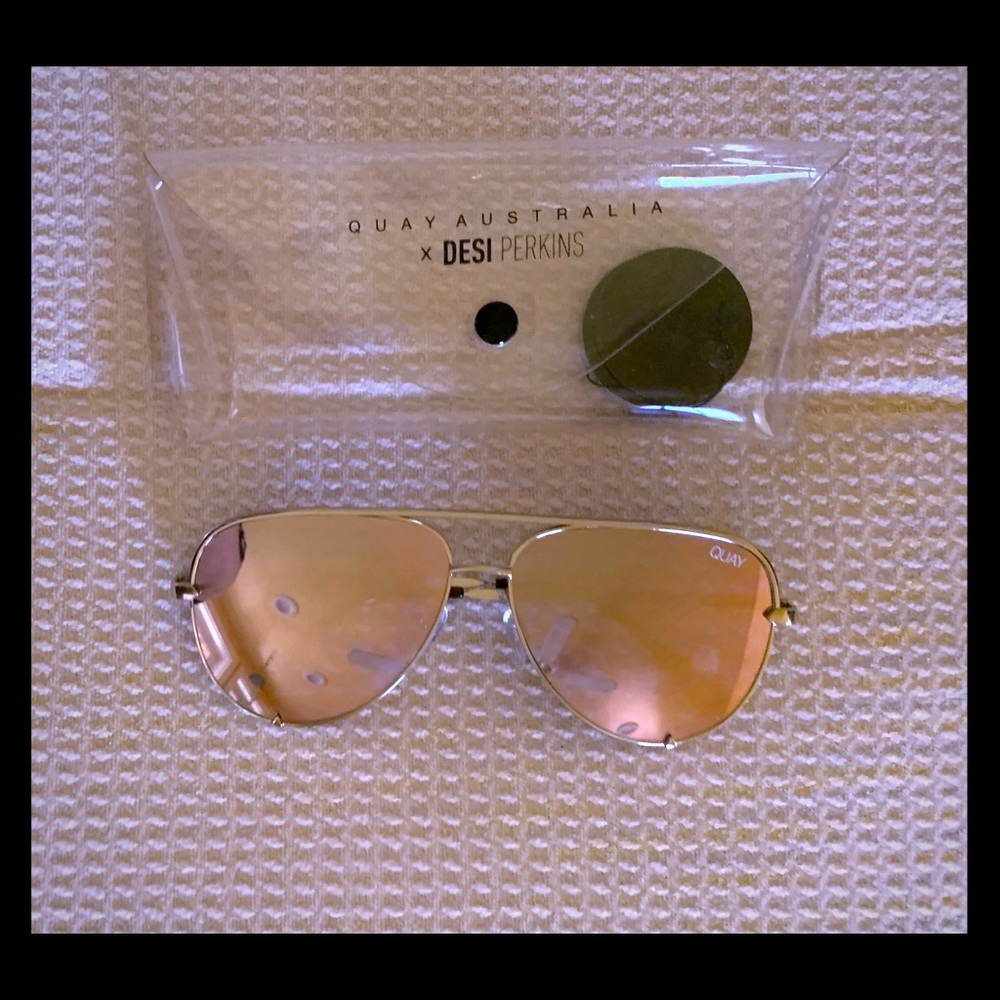 Quay x Desi gold aviator sunglasses